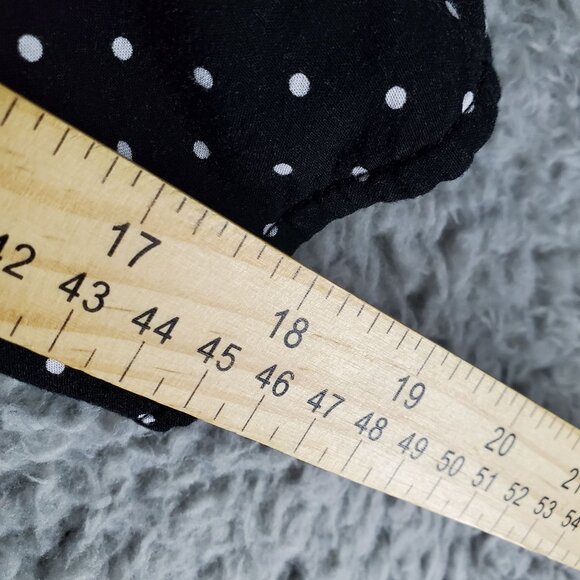 Old Navy Top Womens XXL Tall Black Polka Dot Lightweight Long Sleeve Blouse - Picture 6 of 9